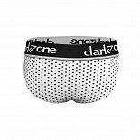 Белые хлопковые брифы в горошек с брендированной резинкой