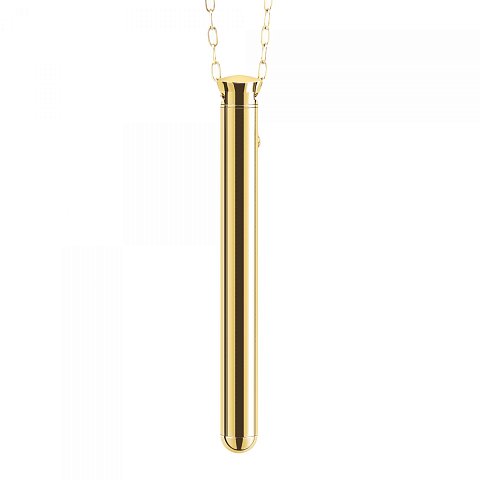 Золотистый вибромассажер-кулон Necklace Vibe