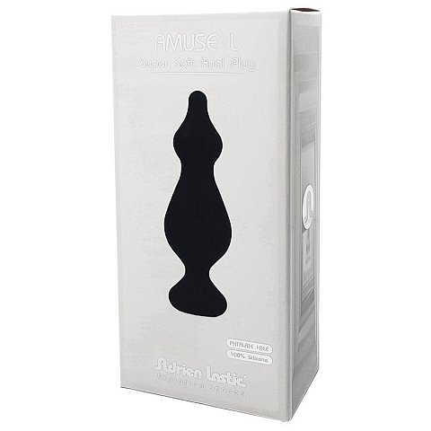 Черная анальная втулка Amuse L - 13,8 см.