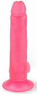 Розовый фаллоимитатор-реалистик на присоске - 16,5 см.