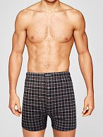 Мужские трусы-боксеры свободного кроя в клеточку