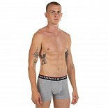 Серые мужские трусы-боксеры с пришивной брендированной резинкой