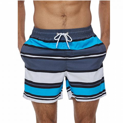 Мужские разноцветные шорты в полоску для пляжного отдыха