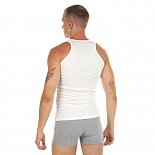 Набор из 2 белых мужских маек из гладкой эластичной хлопковой ткани