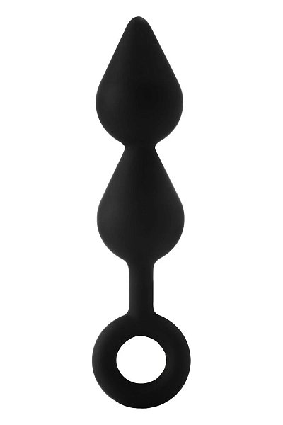Черный анальный стимулятор XL Double Drop Plug - 20 см.