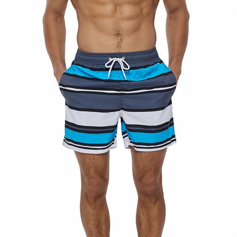 Мужские разноцветные шорты в полоску для пляжного отдыха