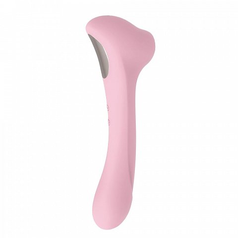 Нежно-розовый двусторонний стимулятор Daisy Massager - 20,2 см.