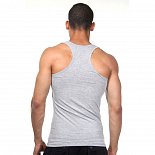 Серая меланжевая хлопковая майка-борцовка