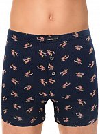Хлопковые трусы-боксеры на пуговках с принтом в виде такс