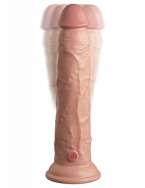 Телесный вибратор-реалистик на присоске 9’’ Vibrating Silicone Dual Density Cock - 24,8 см.