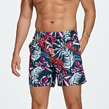 Темно-серые шорты с растительным принтом