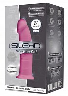 Розовый, светящийся в темноте фаллоимитатор Model 2 - 15,4 см.