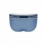 Синие мужские трусы-брифы с вырезом и принтом