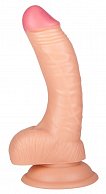 Телесный фаллоимитатор с присоской - 18 см.