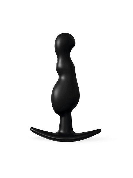 Черная фигурная анальная втулка - 8,5 см.