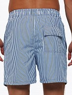 Темно-синие пляжные шорты в полоску