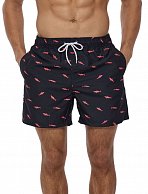 Черные пляжные шорты с акулами