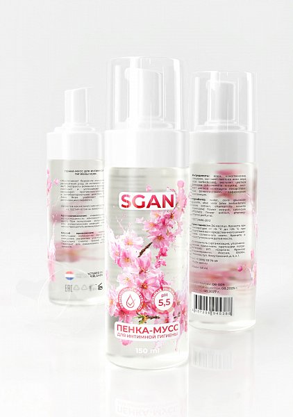 Пенка-мусс для интимной гигиены SGAN с пребиотиками - 150 мл.