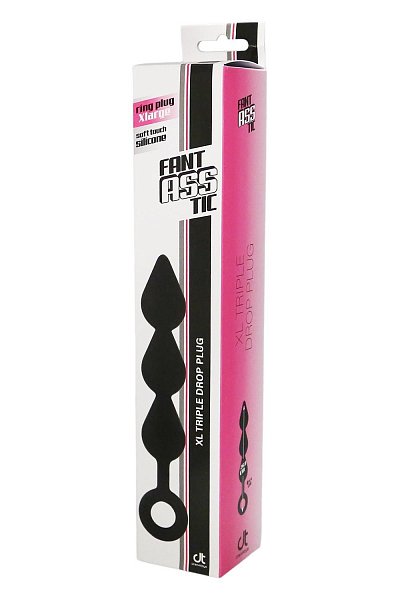 Черный анальный стимулятор XL Triple Drop Plug Black - 26 см.