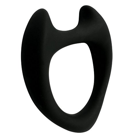 Черное эрекционное кольцо с рожками Wooomy Toro M