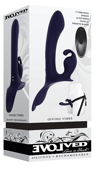 Женский страпон с вибрацией Giving Vibes