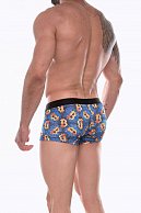 Синие мужские трусы-боксеры с разноцветным принтом