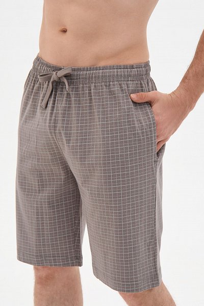 Мужские домашние шорты с поясом на завязках