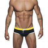 Черные мужские плавки-брифы с контрастной отделкой