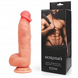 Телесный фаллоимитатор на присоске  Мощный