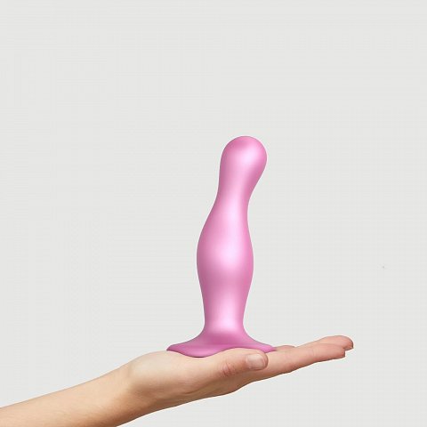 Розовая насадка Strap-On-Me Dildo Plug Curvy size M