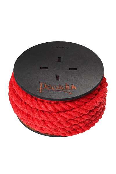 Красная веревка для шибари на катушке - 5 м.